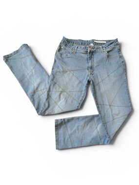 Azzure jeans Y2K crisscross pattern mid-rise jeans size 33